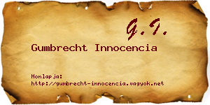 Gumbrecht Innocencia névjegykártya
